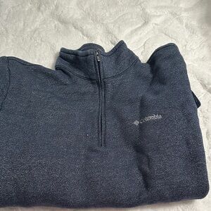 Columbia Men's Heathered Navy Zip-Up Sweater